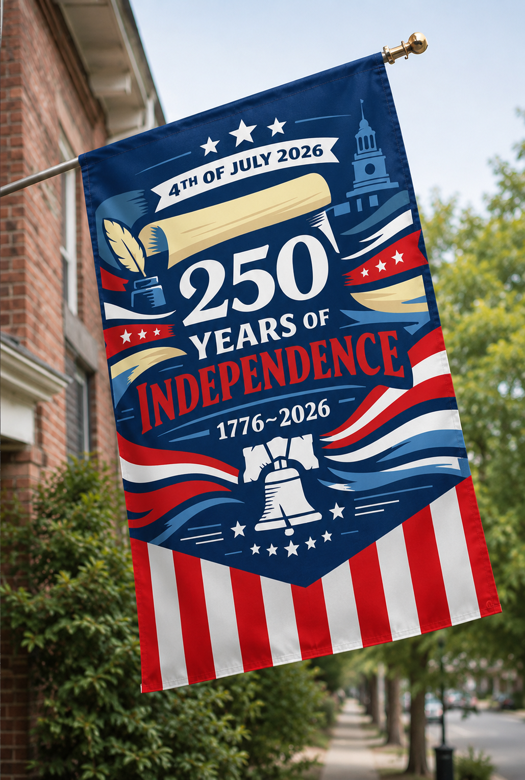America's 250th - Custom Vertical Flag – 36" × 60"